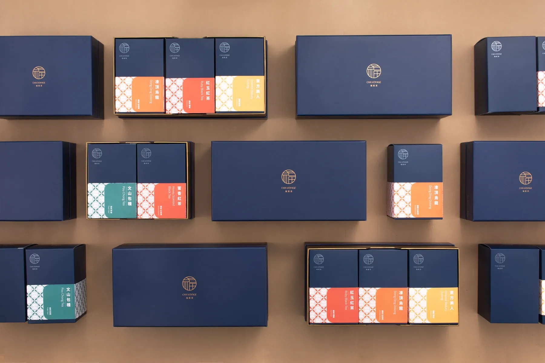 Original brand photograph of tea gift boxes